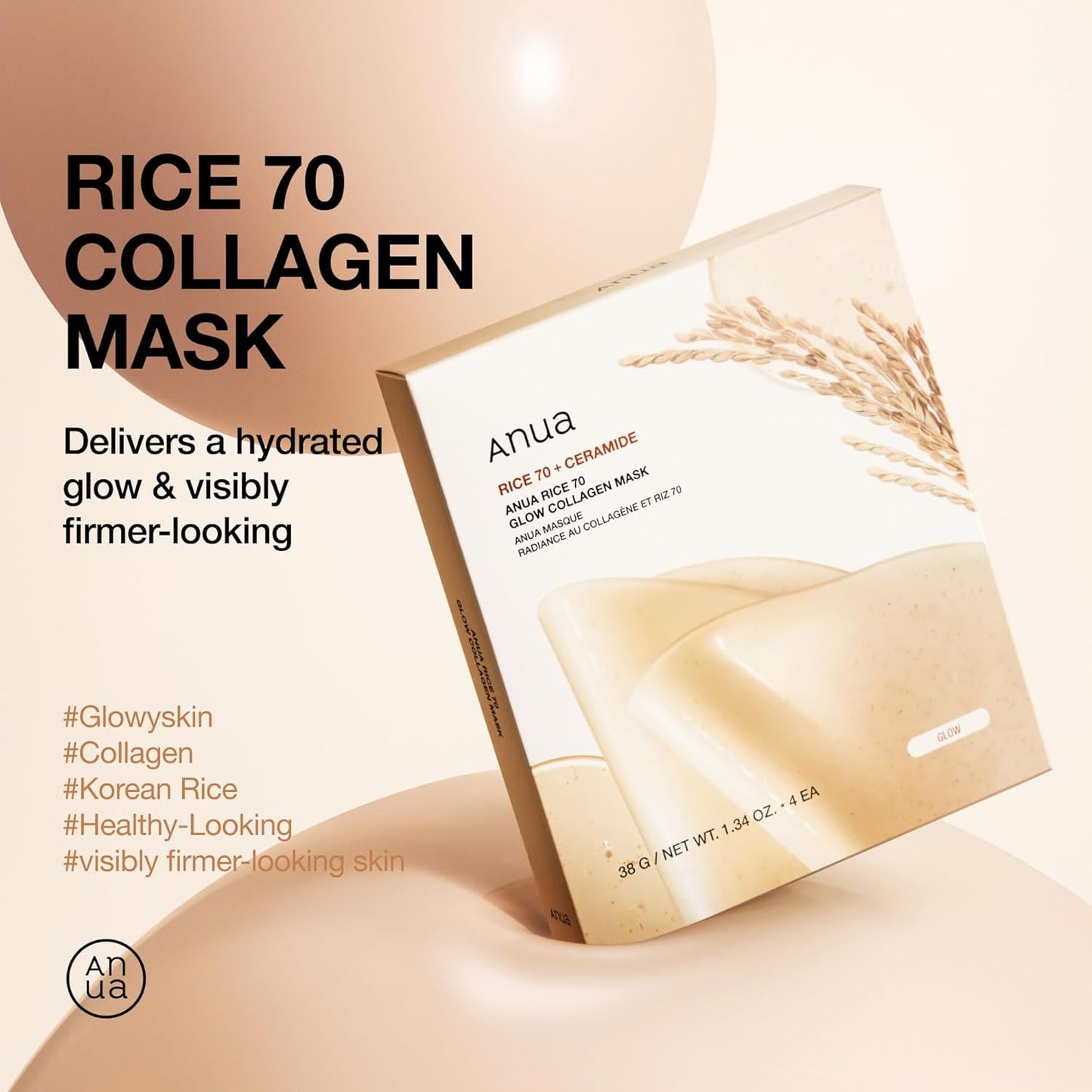 Anua Rice 70 Glow Collagen Mask