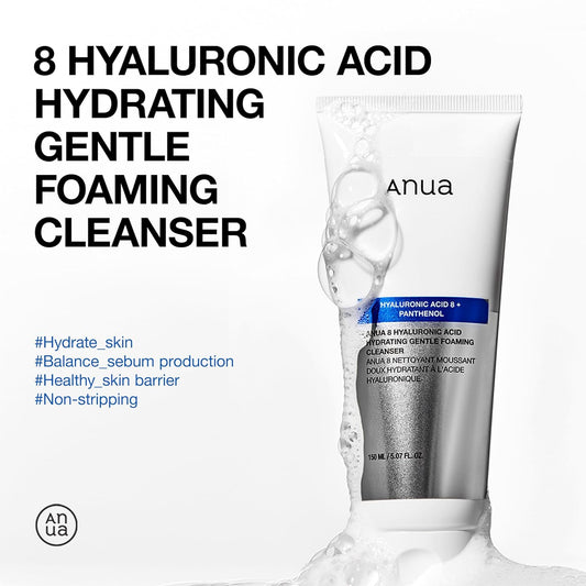 Anua Hyaluronic Acid + Panthenol Hydrating Gentle Foaming Cleanser