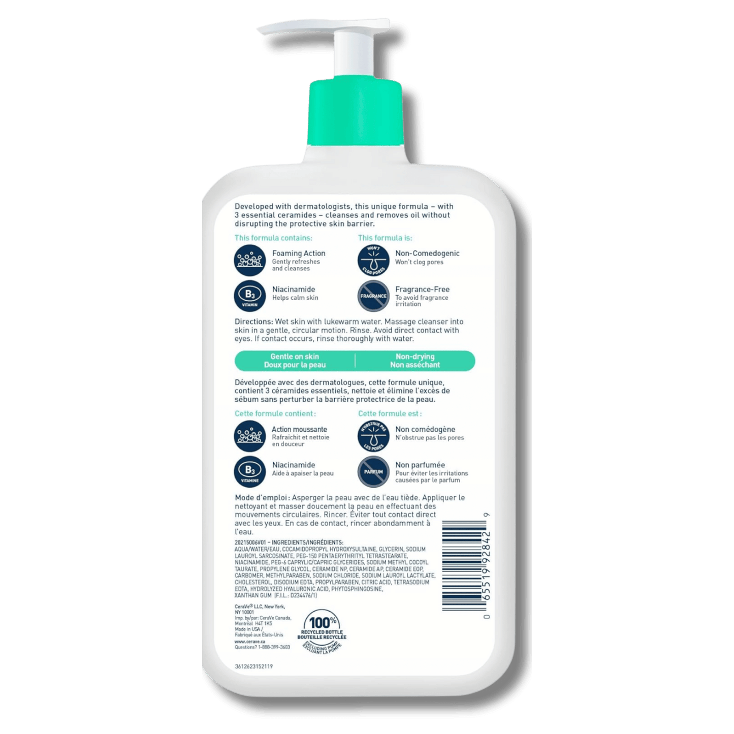 CeraVe Foaming Facial Cleanser For Normal To Oily Skin Canadian Variant