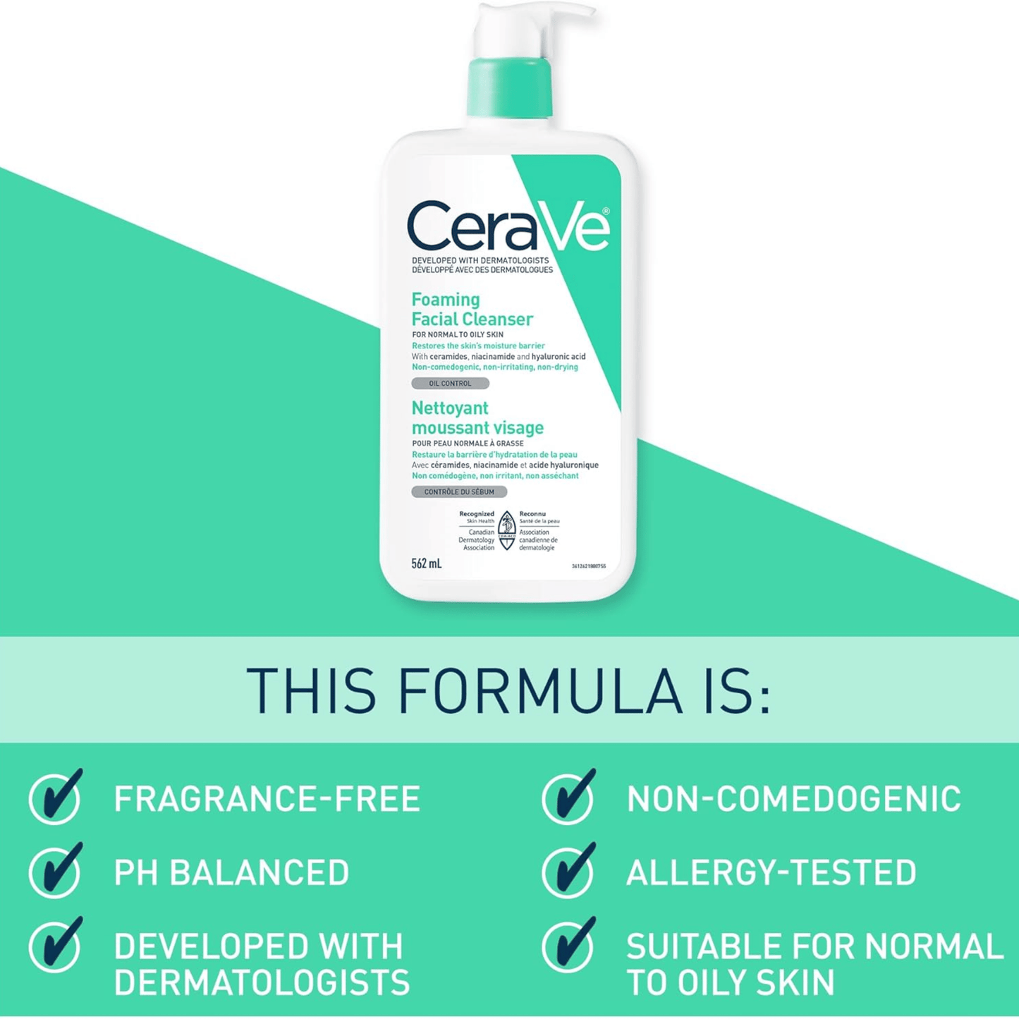 CeraVe Foaming Facial Cleanser For Normal To Oily Skin Canadian Variant