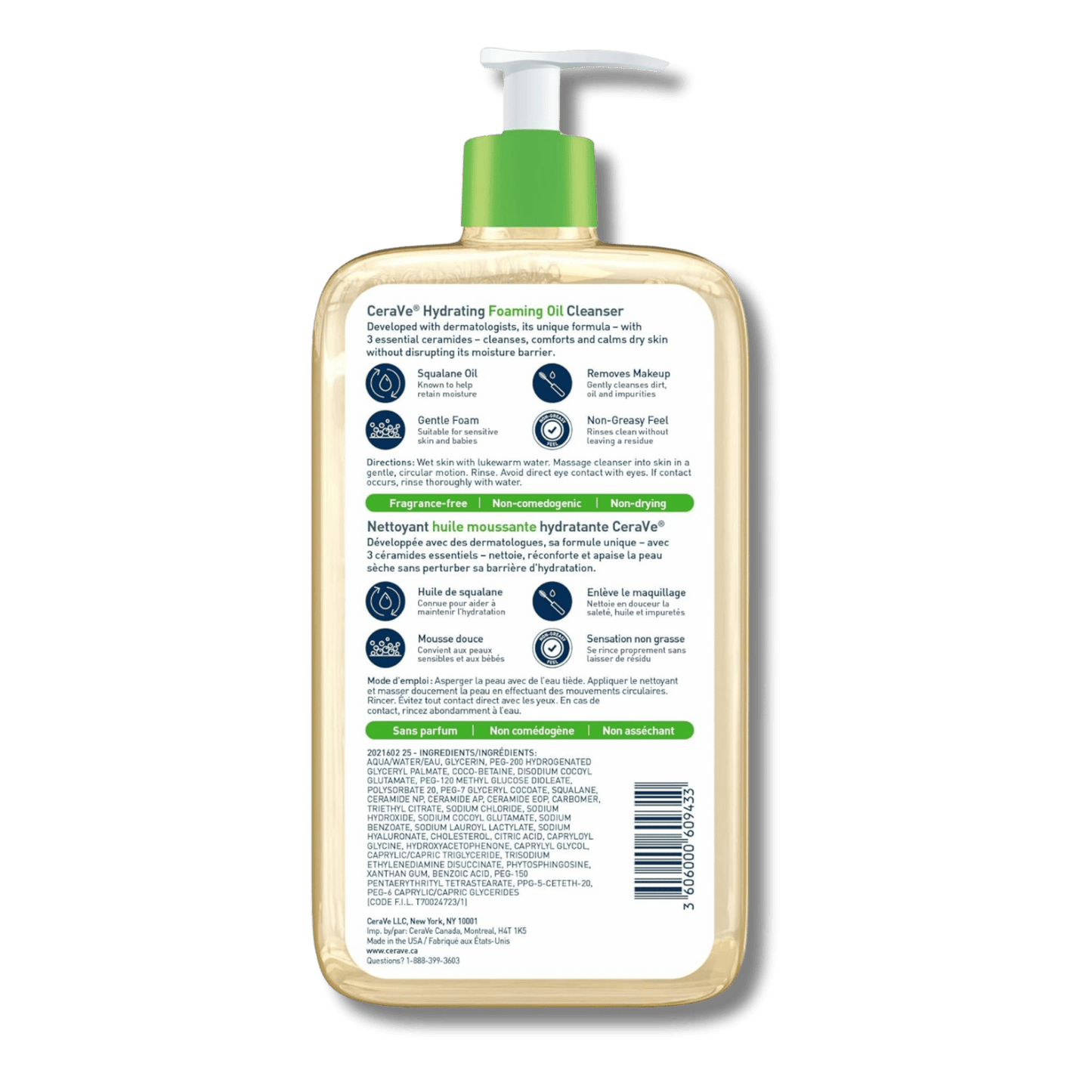 CeraVe Hydrating Foaming Oil Cleanser Canadian Variant
