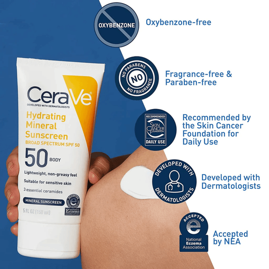CeraVe Hydrating Mineral Sunscreen SPF 50 Body (150 ml)