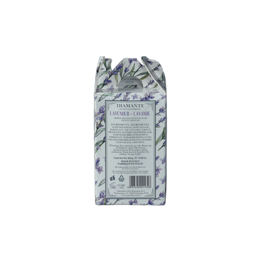 Diamante Lavender Based Round Individually Wrapped Vegetable Soaps (4x80g)