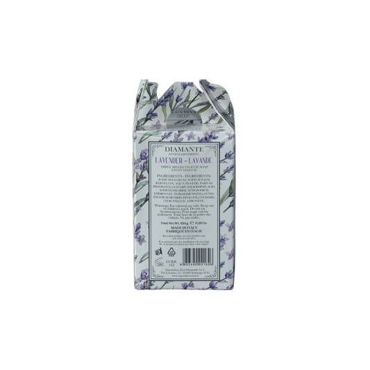 Diamante Lavender Based Round Individually Wrapped Vegetable Soaps (4x80g)