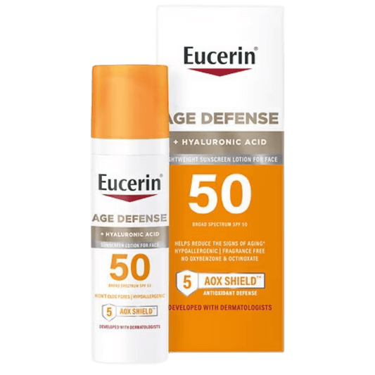 Eucerin Sun Age Defense SPF 50 Face Sunscreen Lotion + Hyaluronic Acid (75ml)