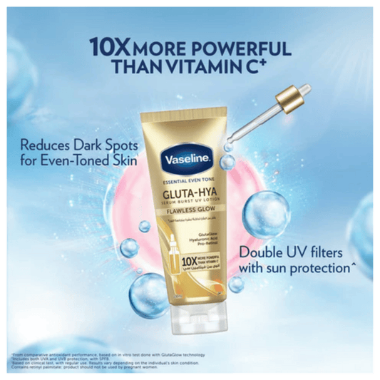 Vaseline Essential Even Tone Flawless Glow Gluta-Hya Serum Burst Lotion