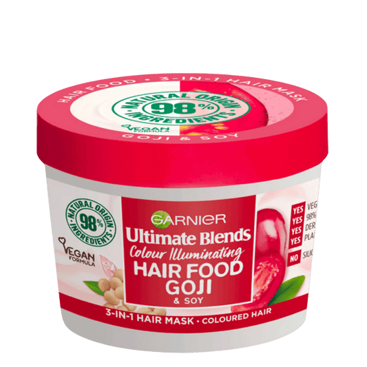 Garnier Ultimate Blends Hair Food Goji & Soy 3-in-1 Colour Illuminating Hair Mask Treatment (390ml)