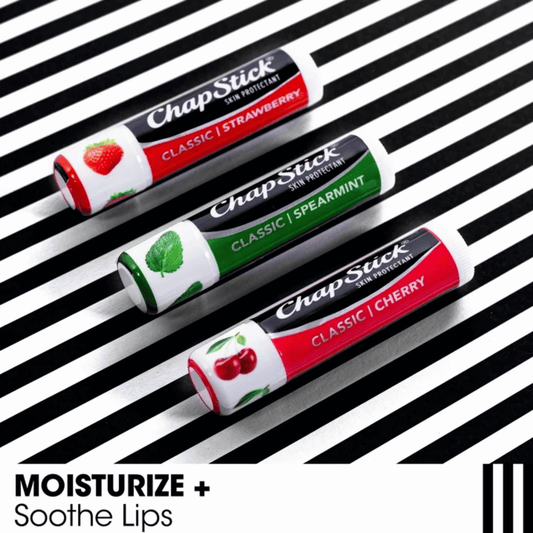 ChapStick Classic Cherry, Spearmint and Strawberry Lip Balm 3 Pack (4g Each)