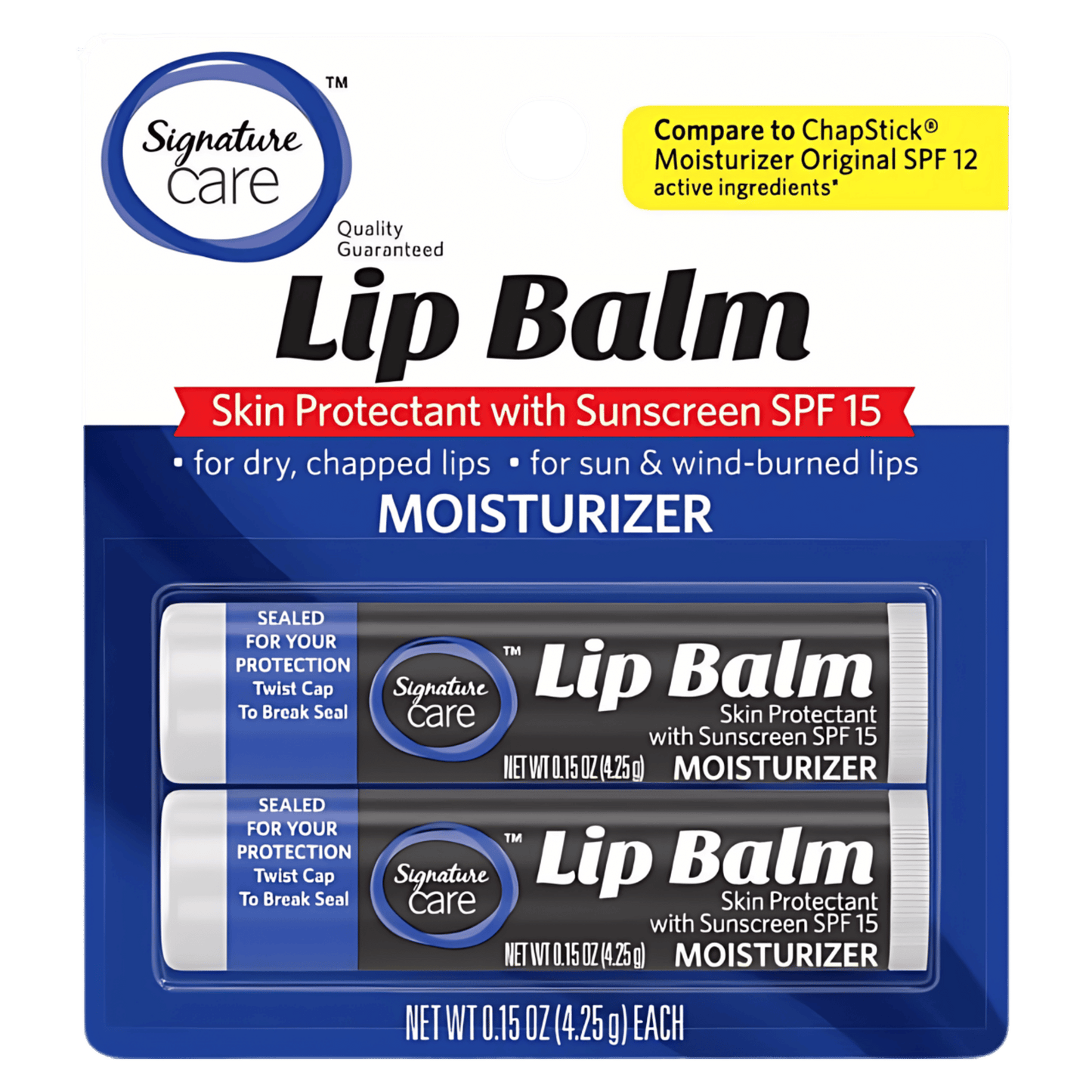 Signature Care Lip Balm Skin Protectant With Sunscreen Spf15 (4.25g)