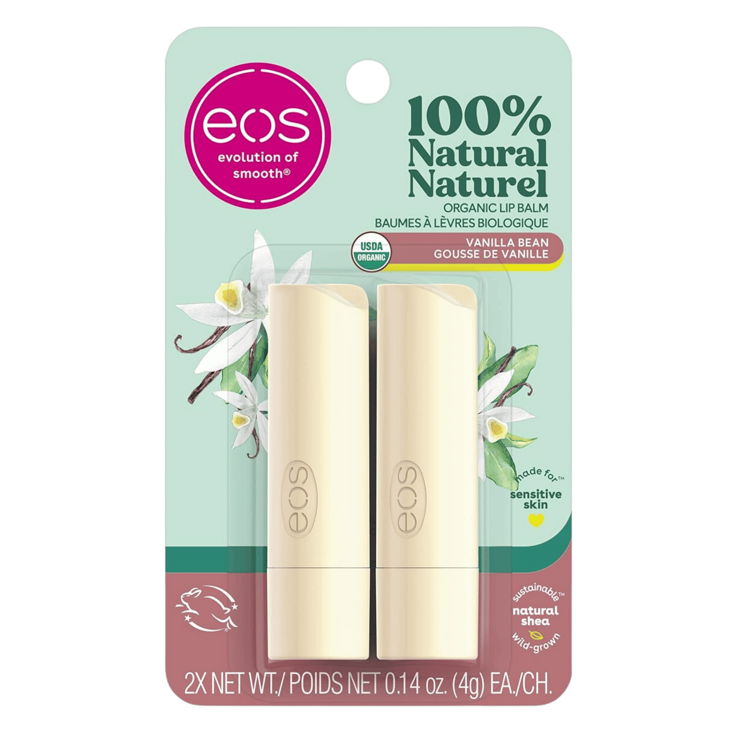 Eos 100% Natural Organic Lip Balm Vanilla Bean (4g)