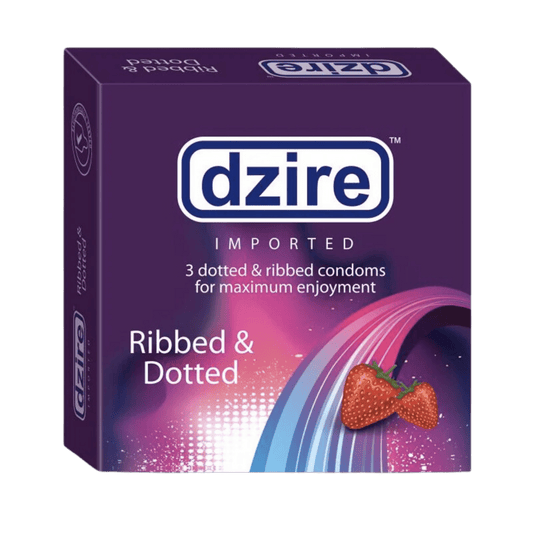 dzire - Strawberry Ribbed & Dotted Condoms (3 pack condoms)