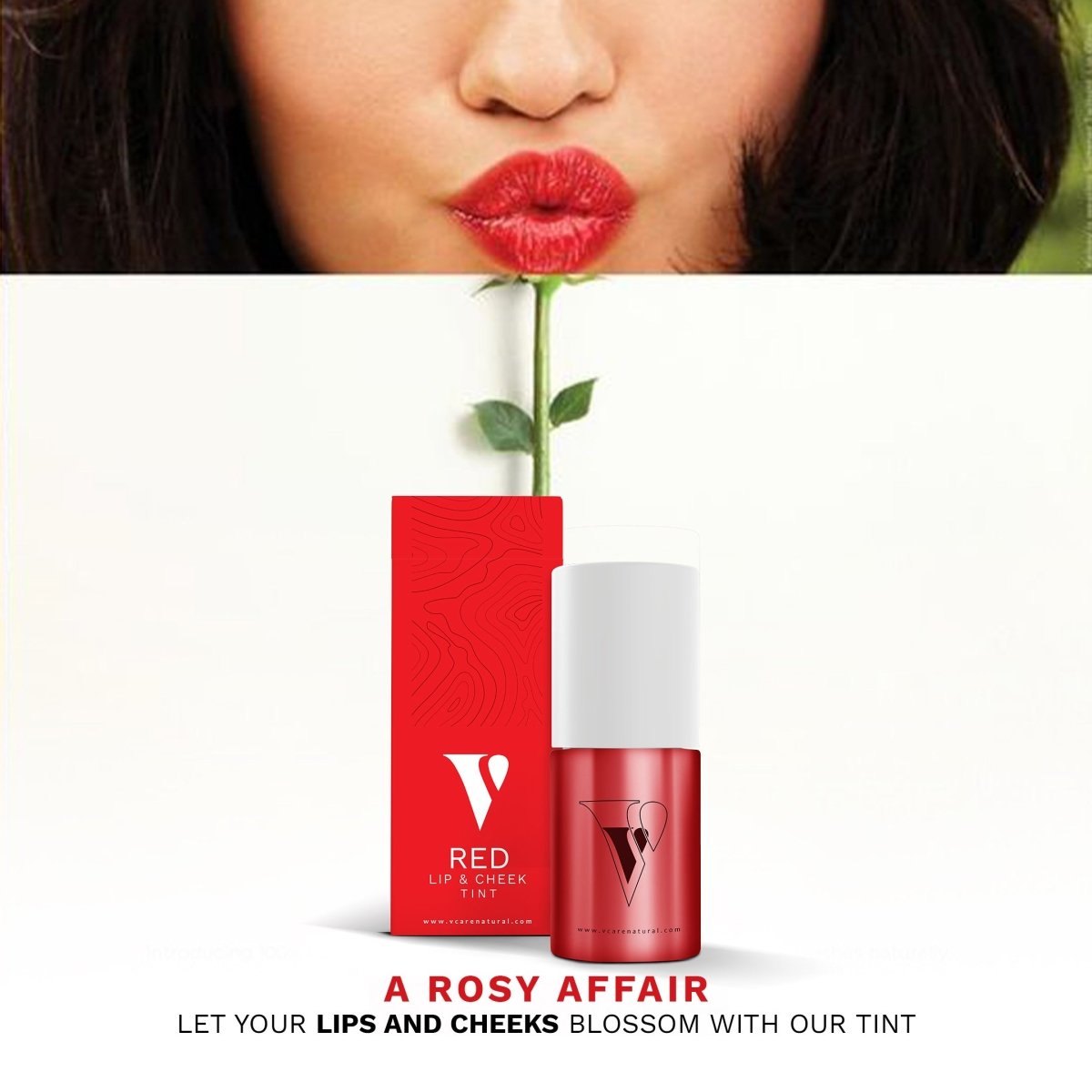 VCare Natural Lip Cheek Tint - Red